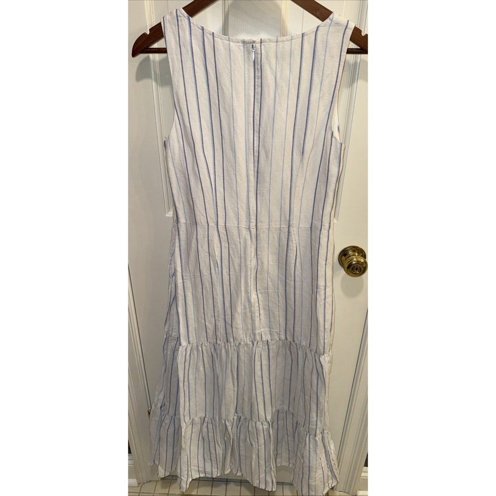 Talbots Women's Striped Linen Cotton Blend Maxi Dress Sleeveless Sz 2 Blue - Picture 5 of 5